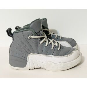 Nike Air Jordan 12 Retro Stealth Grey/White Toddler Sneaker Sz 11c, 1151186-015